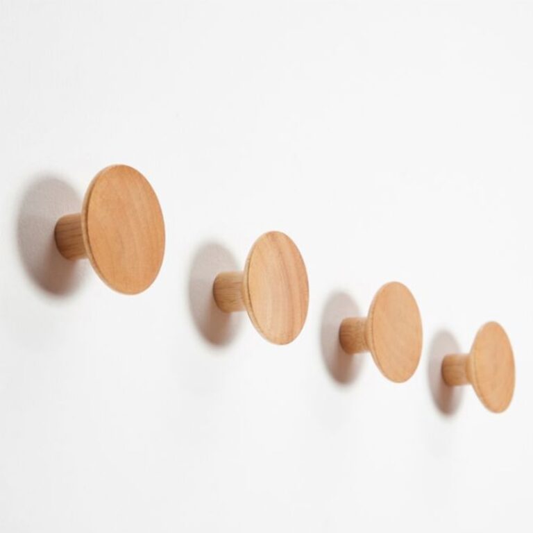 Lot De 4 Patères Murales En Bois - Crochets Porte-manteau Design Pour Couloir, Chambre, Salon